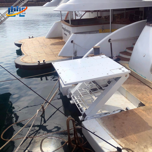 SS 316 Marine Grade Telescopic Swim Platform Ladder Hydraulic Tender Lift Cylinders