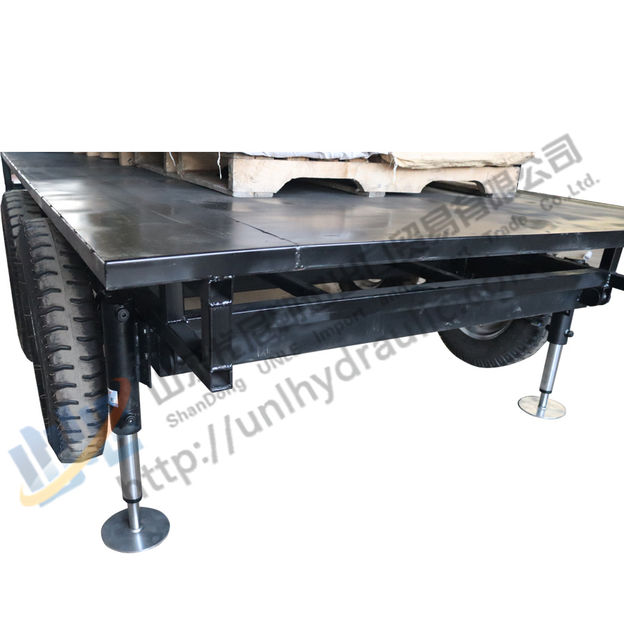 4-leg hydraulic system for trailer self leveling hydraulic self