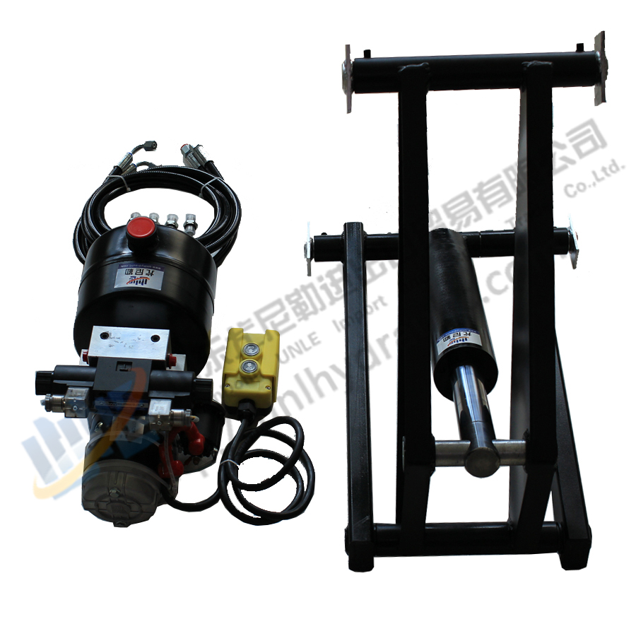 Low profile dump trailer hydraulic scissor hoist lift kit for trailer