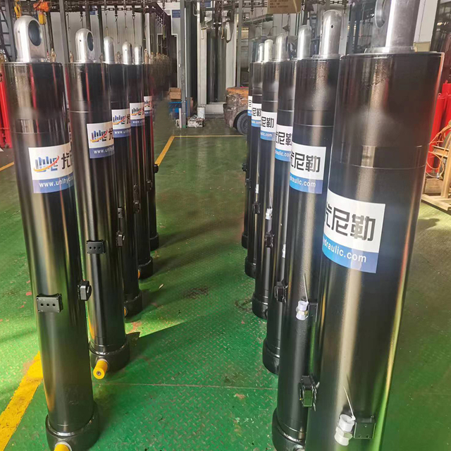 FE series Heavy Duty Trucks 50 Ton Telescopic Multi-Stage Single Acting Hydraulic Cylinders Hydraulic Piston Rods