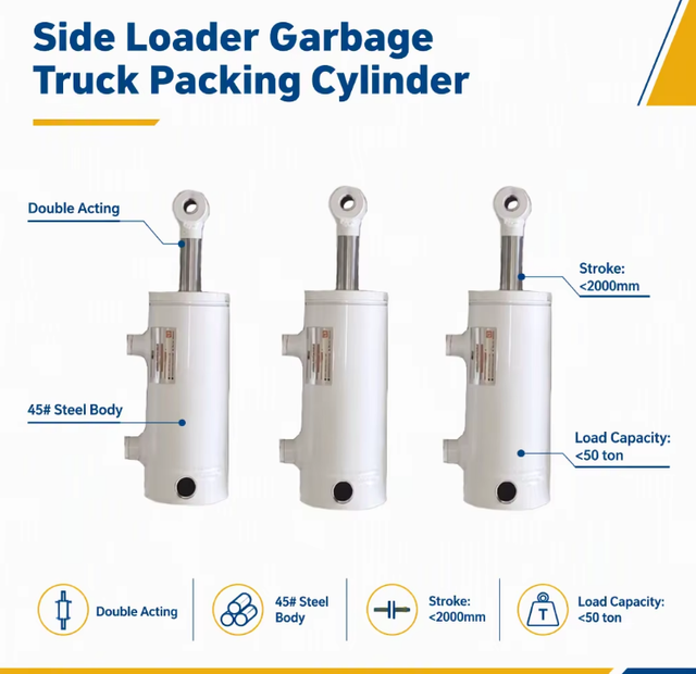 Garbage Truck Vehicle Use Double Acting Telescopic ram Hydraulic Parts Hydraulic Cylinder